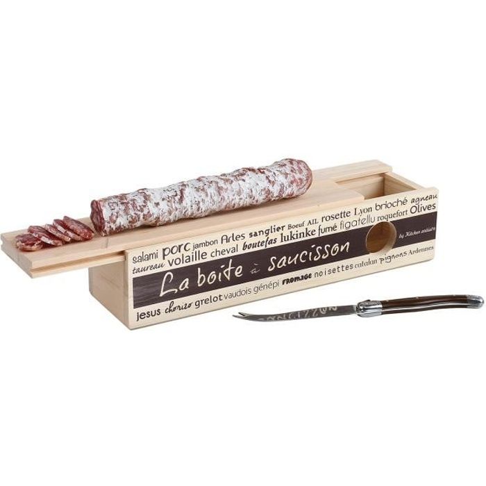 KITCHEN ARTIST MEC117 Boite a saucisson avec couteau