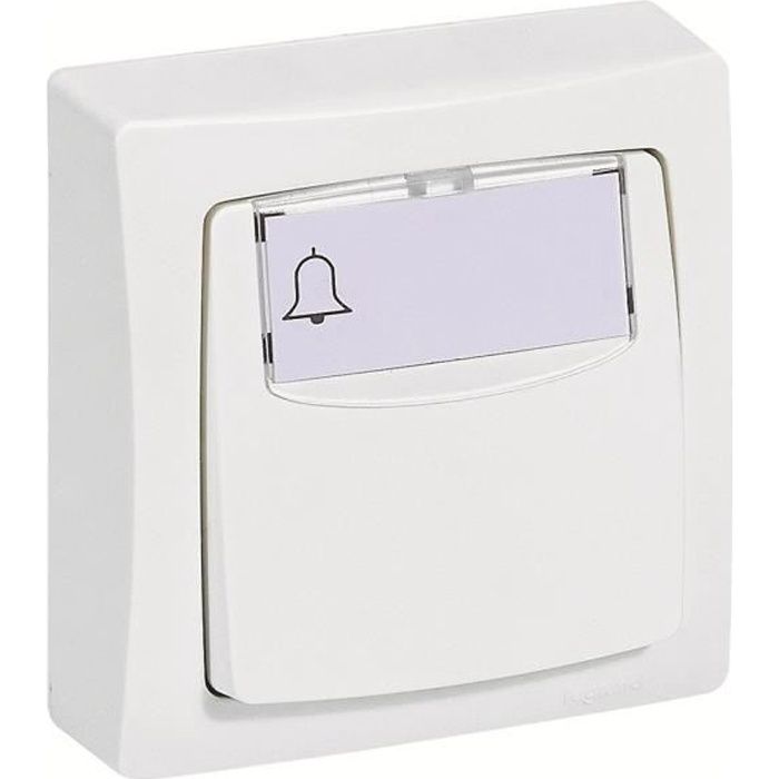 LEGRAND Poussoir avec porte-étiquette 1 poste saillie blanc