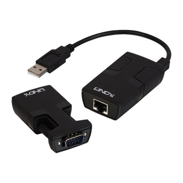 LINDY Kit extender Cat.5 USB vers RS232 - 70m