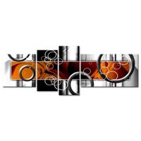 TABLEAU - TOILE Tableau Déco Abstrait Design Ronds - 160x60 cm TABLEAU - TOILE Tableau Déco Abstrait Design Ronds - 160x60 cm
