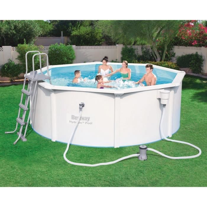 BESTWAY Kit Piscine ronde Steel Wall Pool - 3,60x1,20m