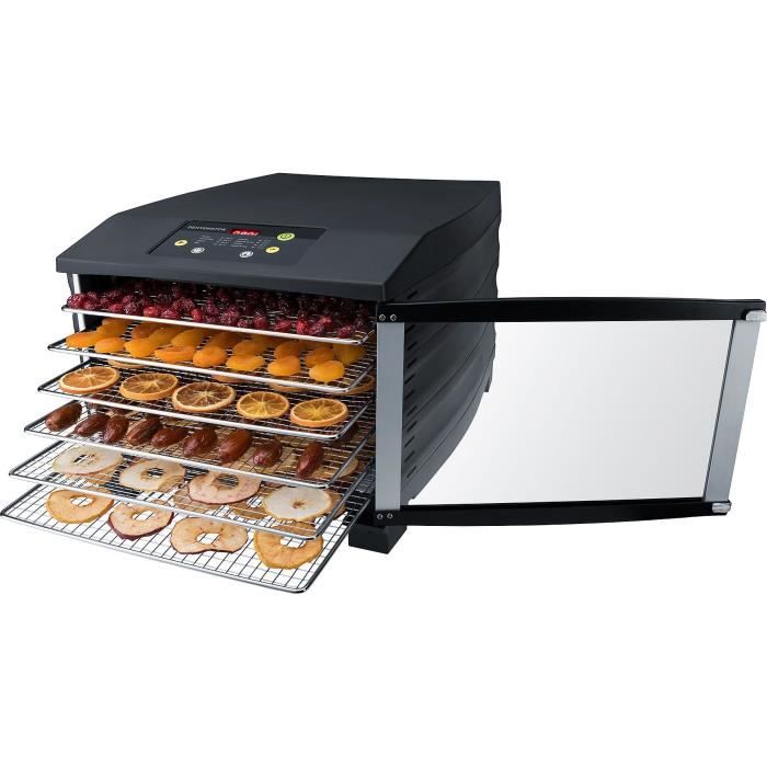 STEBA 055600 ED6 Séchoir à fruits électronique - 800 W - Surface de séchage 6 x 37 x 30 cm - Noir