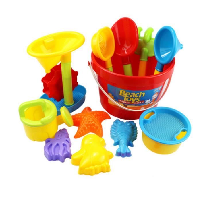 Jouet De Plage YIMORE 14 Pièces - Seau Pliable, Accessoires Sable - Pour Enfants Garçons Et Filles