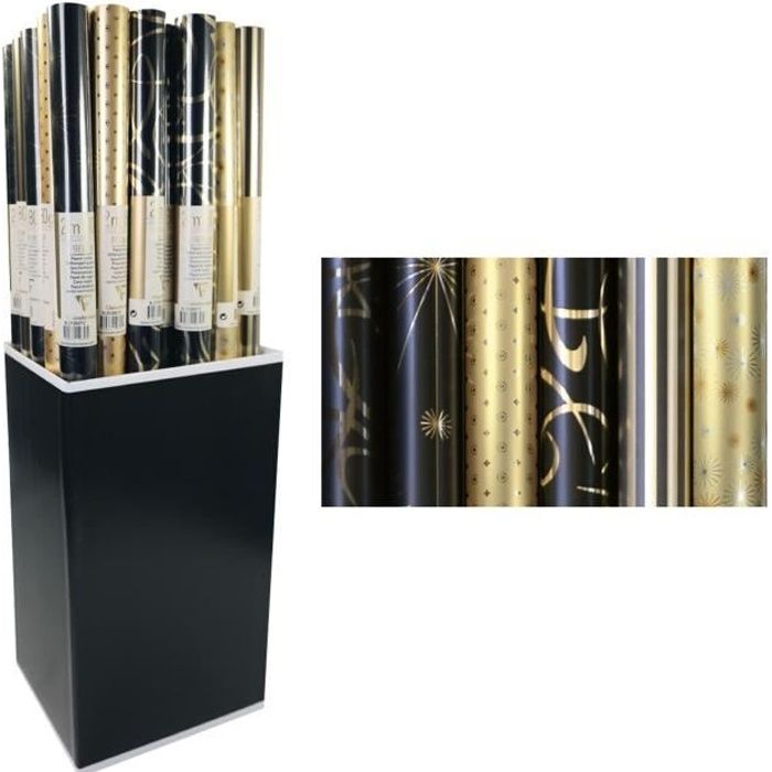 CLAIREFONTAINE Rouleau papier cadeau Premium - 2 x 0,7 m - 80 g / m² - 6 motifs assortis sous film