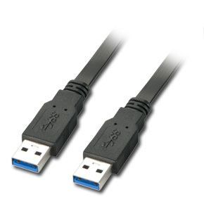 LINDY Câble USB 3.0 plat type A / A - Noir - 3m