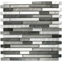 CARRELAGE - PAREMENT Crédence de cuisine carrelage aluminium ma-ble-gri CARRELAGE - PAREMENT Crédence de cuisine carrelage aluminium ma-ble-gri