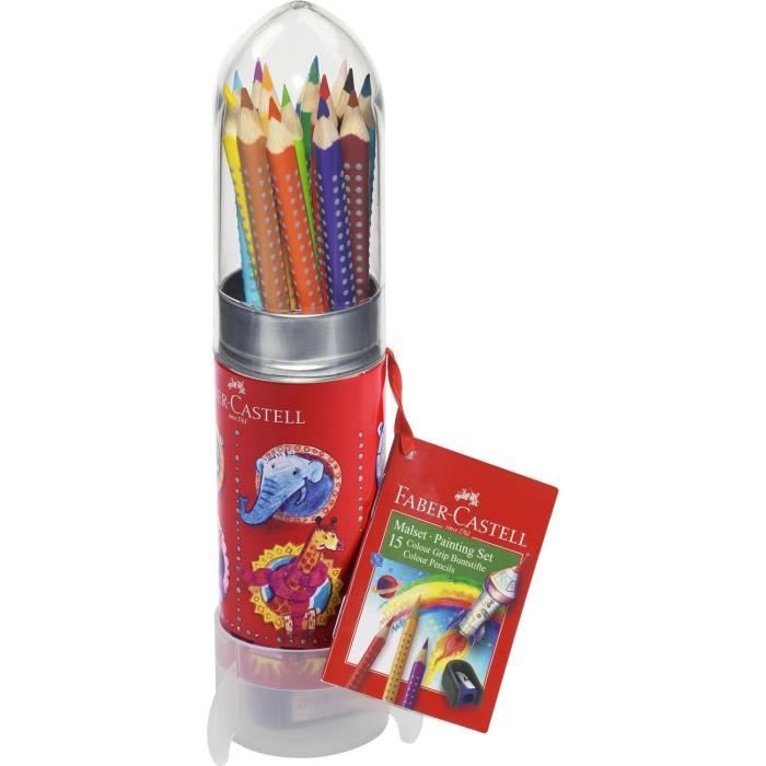 FABER CASTELL Set Crayons de couleur Colour Grip Fusee Peindre et Dessiner Coloris assortis
