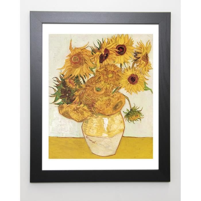 VAN GOGH Image encadrée Les Tournesols - 47x57 cm - Jaune