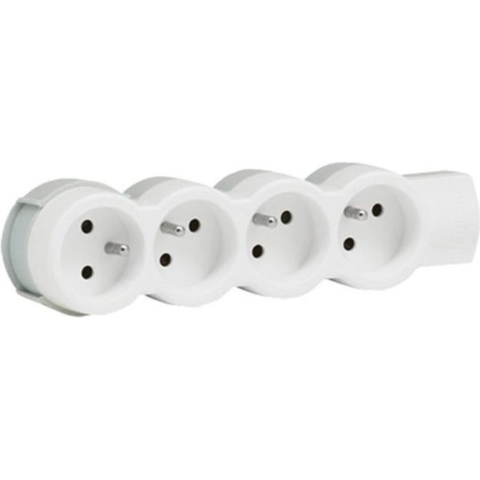 LEGRAND Bloc multiprise standard mobile 4x2 P+T à câbler blanc et gris