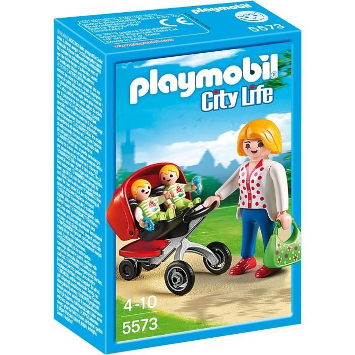 Playmobil  - Maman avec jumeaux et landau - 5573