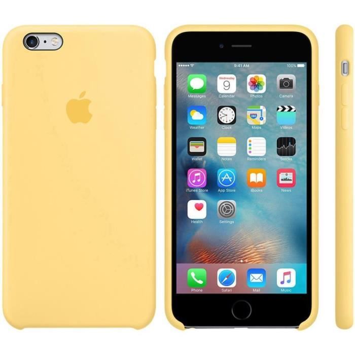 coque iphone 8 silicone apple jaune