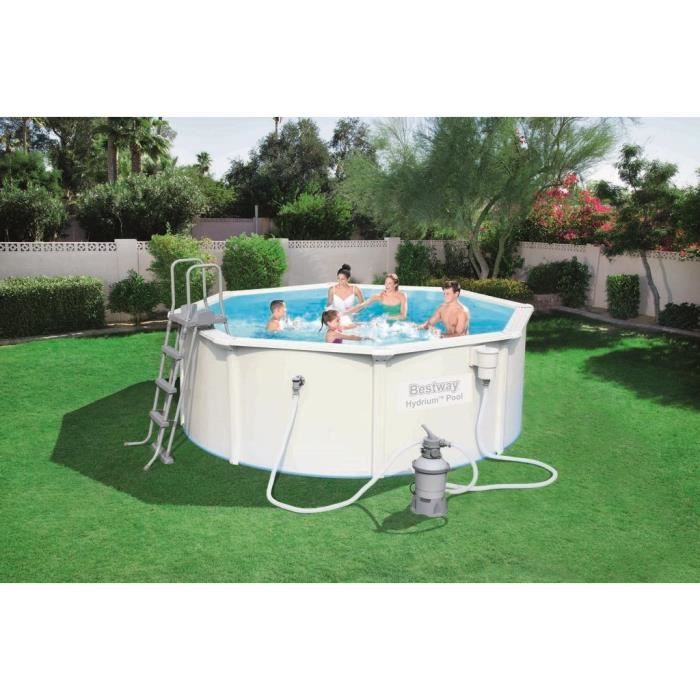 BESTWAY Kit Piscine ronde Steel Wall Pool - 3,60x1,20m