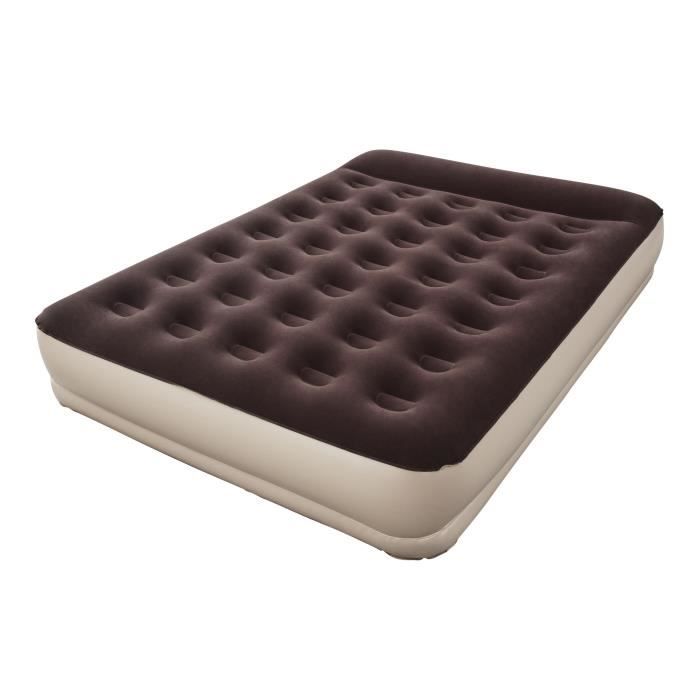 BESTWAY Lit gonflable floqué Queen + Pompe électrique – 2 places
