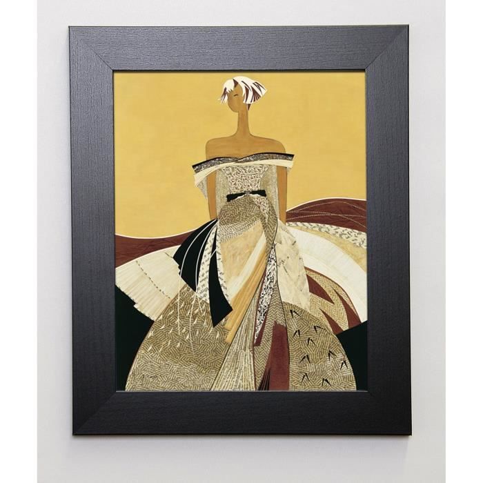 LŒSCH ELISABETH Image encadrée Léa 31x37 cm Jaune