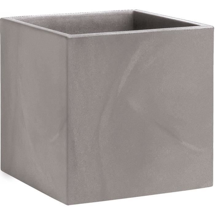NICOLI Cache pot, utilisable comme pot Momus 35 S - 35 x 35 x 35 cm - Gris cendré