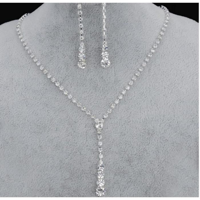 Parure Bijoux Mariage Cristal AFRICAIN ARGENT 925°