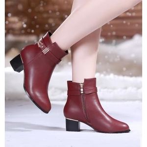 Bottines femme cuir rouge - Achat / Vente pas cher - Cdiscount