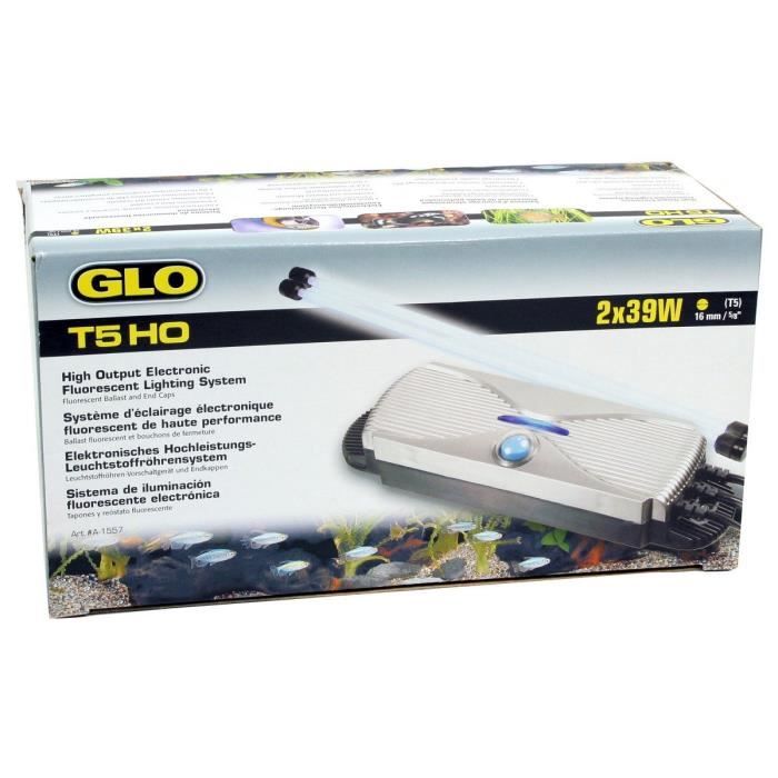 FLUVAL Système d'éclairage Glomat T5 - 2 tubes de 39W - Pour aquarium