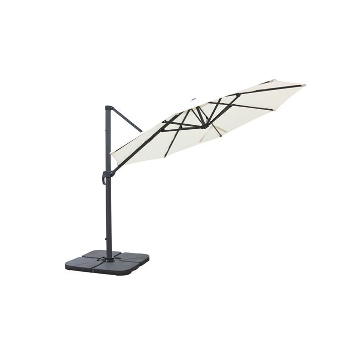 Parasol déporté rond Ø350cm excentré inclinable   Achat / Vente