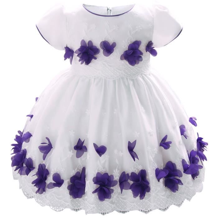 TFJH Robe de Baptême Princesse Bébé Fille Enfant Tenue ...