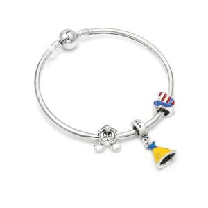 BRACELET , GOURMETTE Bracelet Jonc Style Pandora Charm Disney Argent 92