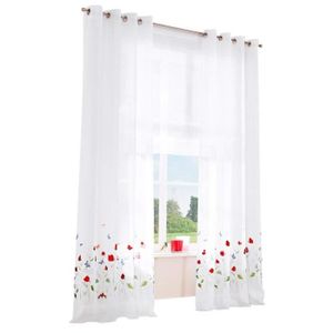 VOILAGE 1 Pièce Rideau Voilage Photique Impression Fleurs 