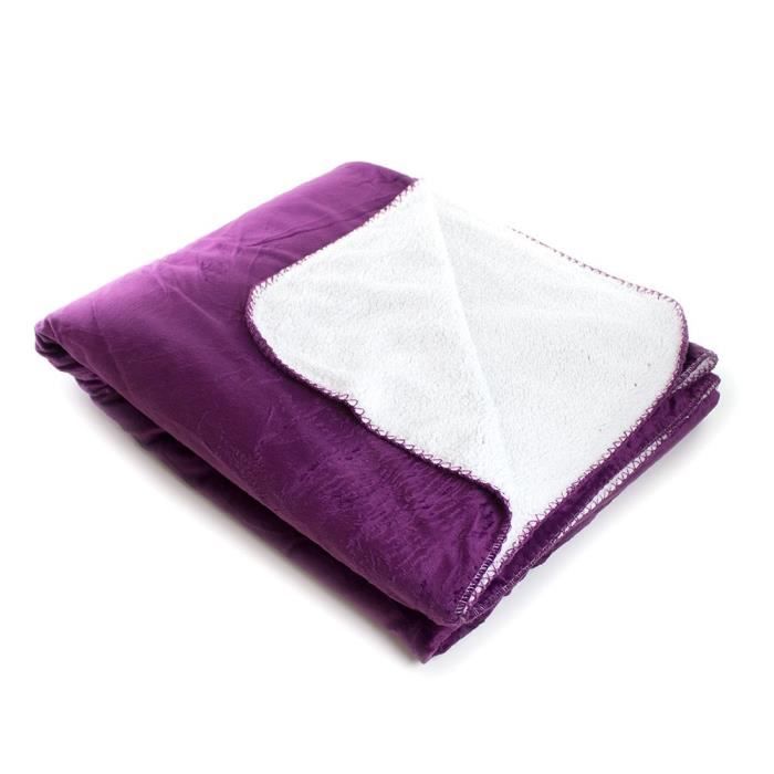 ANDORA Plaid Jessie - 180x220 cm - Prune - 100% polyester