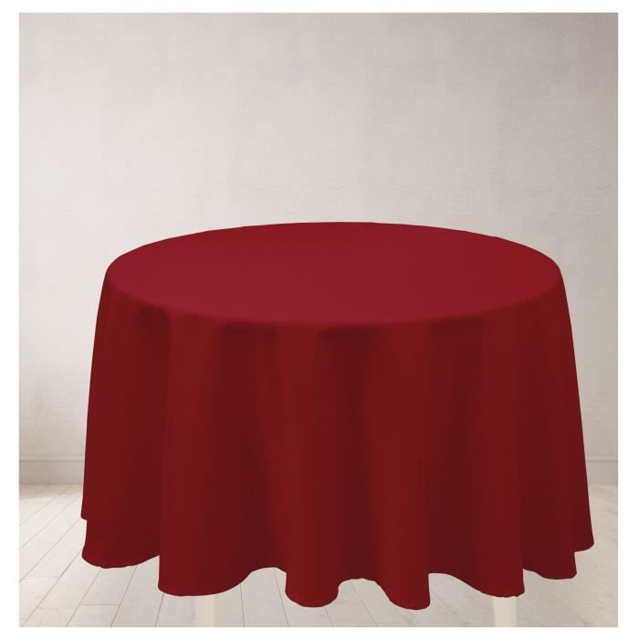 SOLEIL D'OCRE Nappe ronde anti-tâches ALIX Ø 180cm Rouge