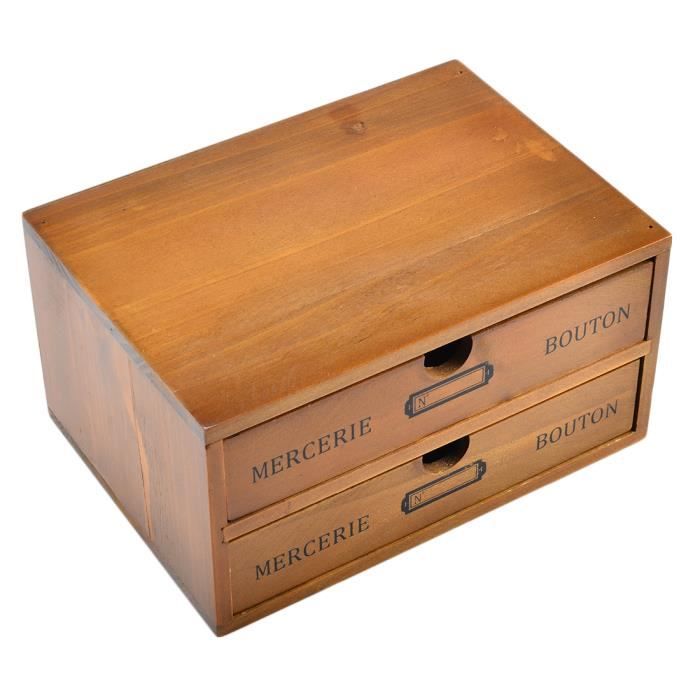 Ménage Essentiel 2-Drawer En bois Coffre1