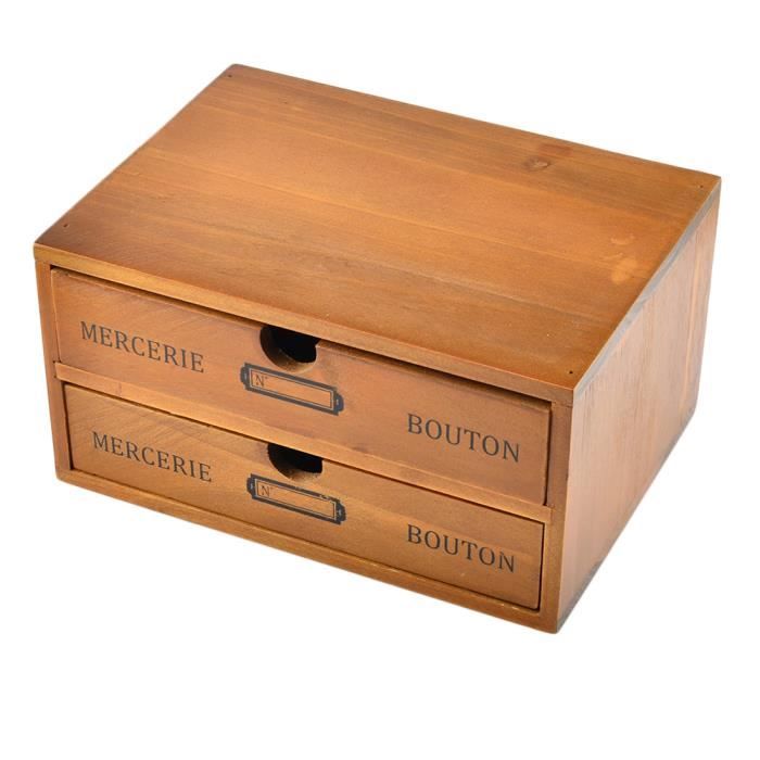 Ménage Essentiel 2-Drawer En bois Coffre2