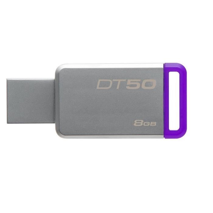 KINGSTON Clé USB DataTraveler 50 8Go USB 3.0 - Métal et violet