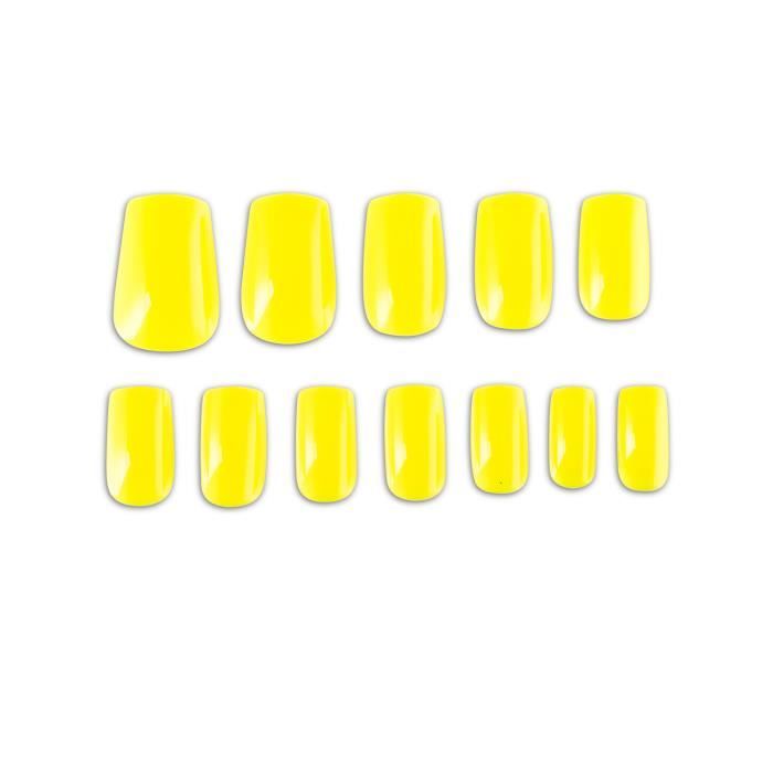 faux ongles fantaisie jaune fluo cosmod paris