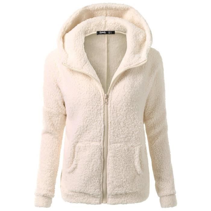 noir Blouse Sweatshirt Sweat Clair Beige Gris rose À café Veste blanc Hiver Hoodies gris Automne Femme Chaud Zippé vert Manteau beige Fleece ZOPkXuTi