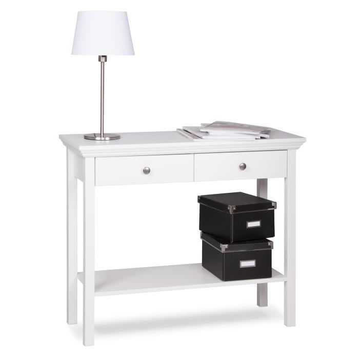 LANDWOOD Console - Style classique - Blanc - L 90 cm