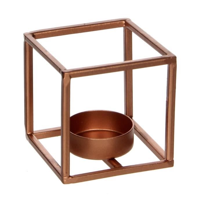 MICA Photophore Porte-bougie Zio - 7 x 7 x 7 cm - Cuivre
