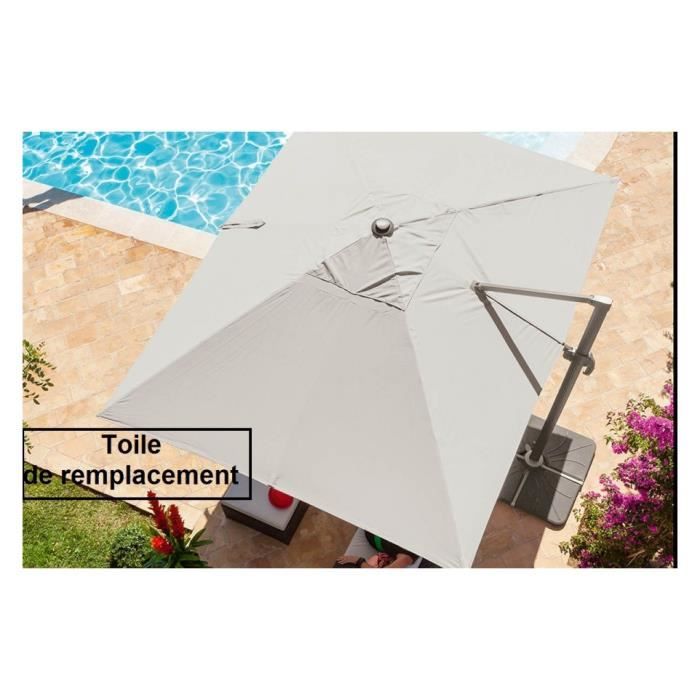 Toile De Rechange Parasol Mendler N23 - 2x3m Rectangulaire - UV 50+ Crème - Hydrofuge