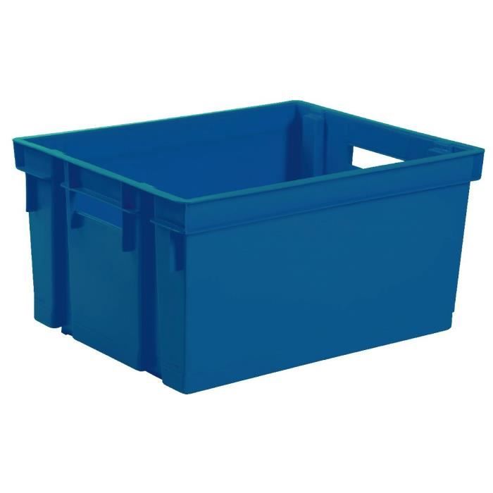 EDA Bac de rangement Manutention avec 2 poignées - 20 L - Bleu