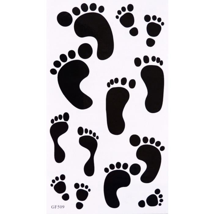 TATOO , BIJOU DE CORPS Tatouages Temporaire Pied Empreinte