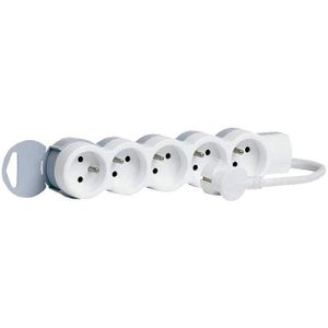 LEGRAND Rallonge multiprise standard 5x2 P+T cordon 1,5 m blanc et gris