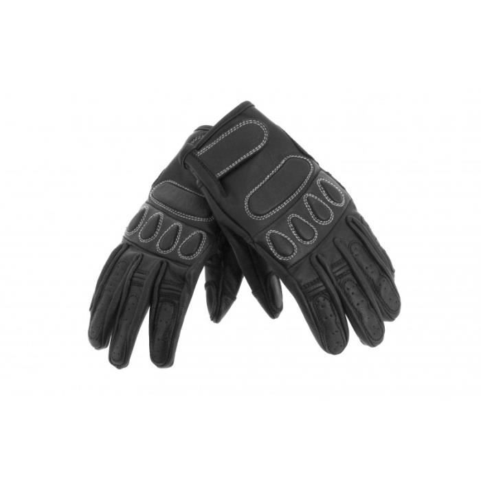 Paire de Gants cuir été - AOM – Noir