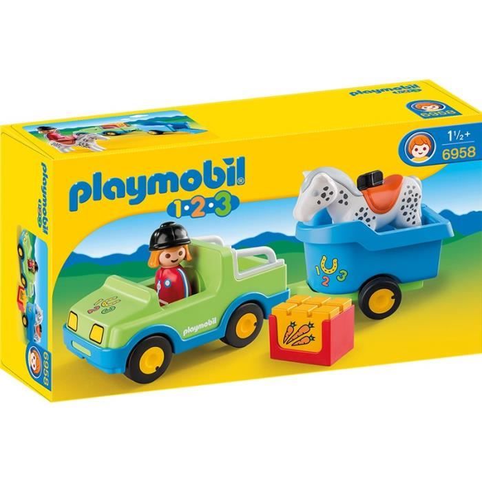 PLAYMOBIL - 70410 - PLAYMOBIL 1.2.3 - Garçon avec poney - Cdiscount Jeux -  Jouets