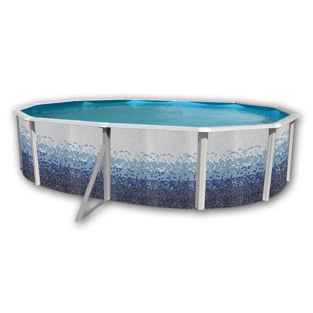 TRENCADIS Piscine en acier ovale 550x366x120