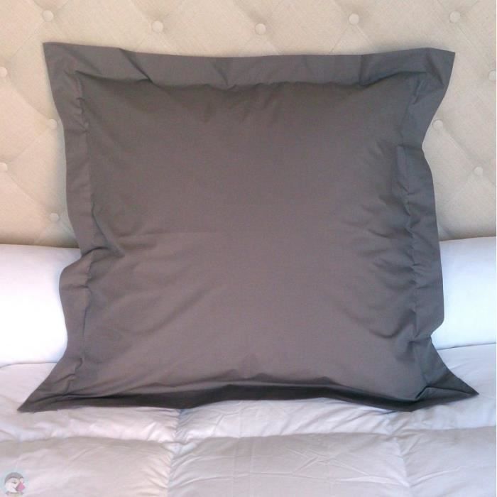 taie d oreiller 60x60 cm anthracite - achat / vente taie d'oreiller