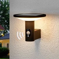APPLIQUE EXTÉRIEURE Applique d’extérieur LED ronde Jersy, pan. solaire APPLIQUE EXTÉRIEURE Applique d’extérieur LED ronde Jersy, pan. solaire