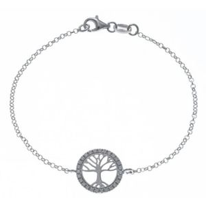 BRACELET , GOURMETTE Bracelet Arbre de Vie, argent et zirconia , Vitali