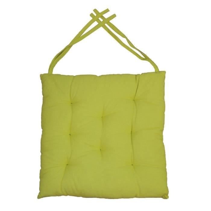 Galette de chaise 8 points 40x40x4 cm VERT ANIS