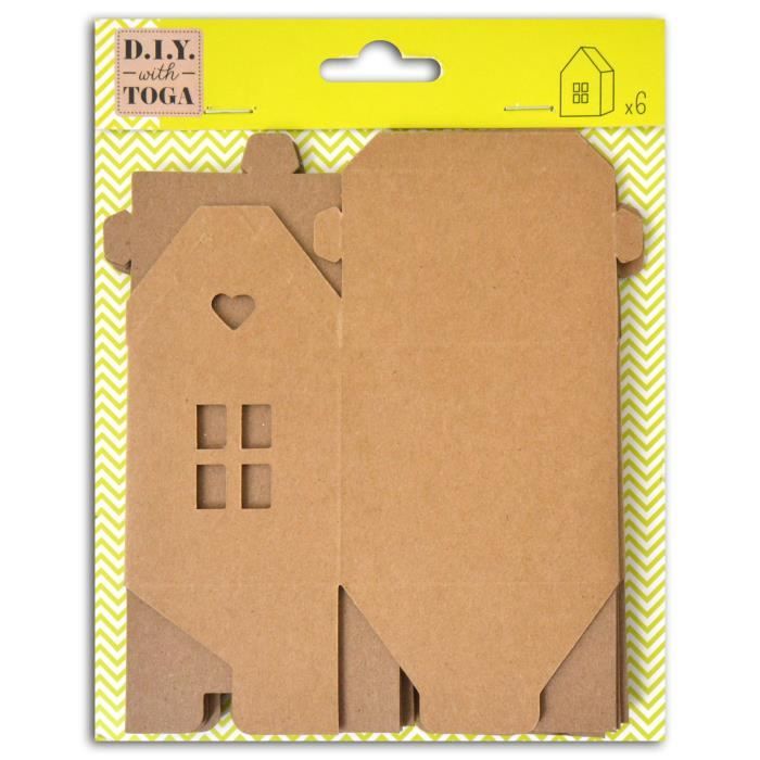 D.I.Y with Toga 6 maisonnettes à décorer kraft