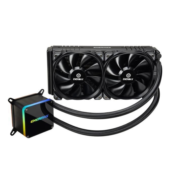 ENERMAX watercooling LiqTech II 240 noir compatibilité universelle sockets Intel et AMD, Support 500W+ TDP, waterblock Aurabelt avec