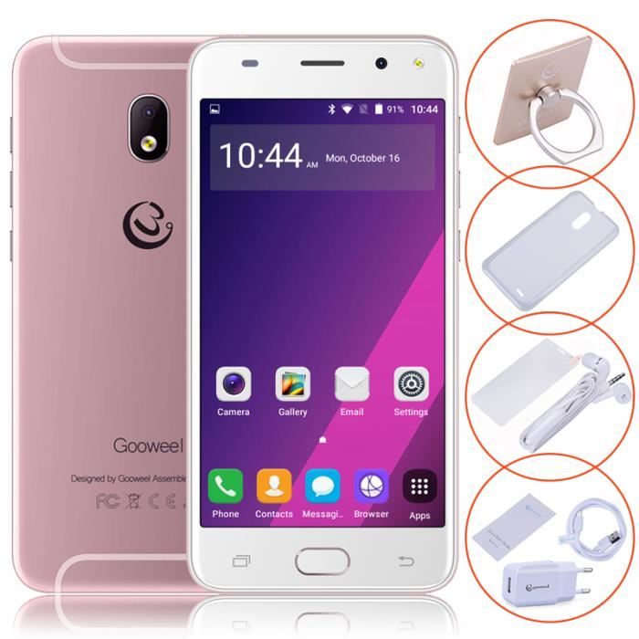Gooweel S7 Téléphone portable Quad Core 5.0 Pouce Android 5.1 GPS 5.0MP Caméra 3G Smartphone Or Rose