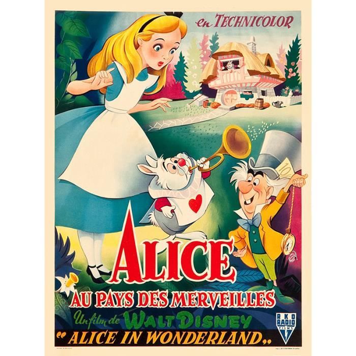 ALICE AU PAYS DES MERVEILLES repro poster cinéma 60x80 ...